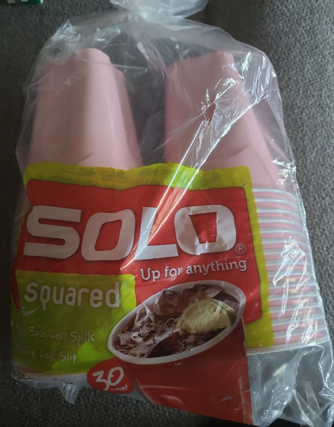 Solo 18oz Party Plastic Cups 30 Count Squared Light Pink NEW RARE Color