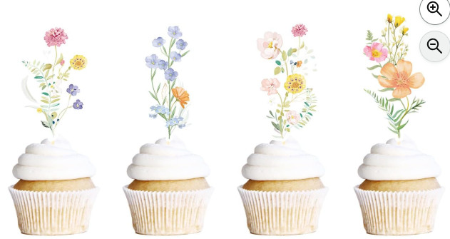 Flower Birthday Cupcake Toppers 40 PCS New in Original Packaging Cake Toppers