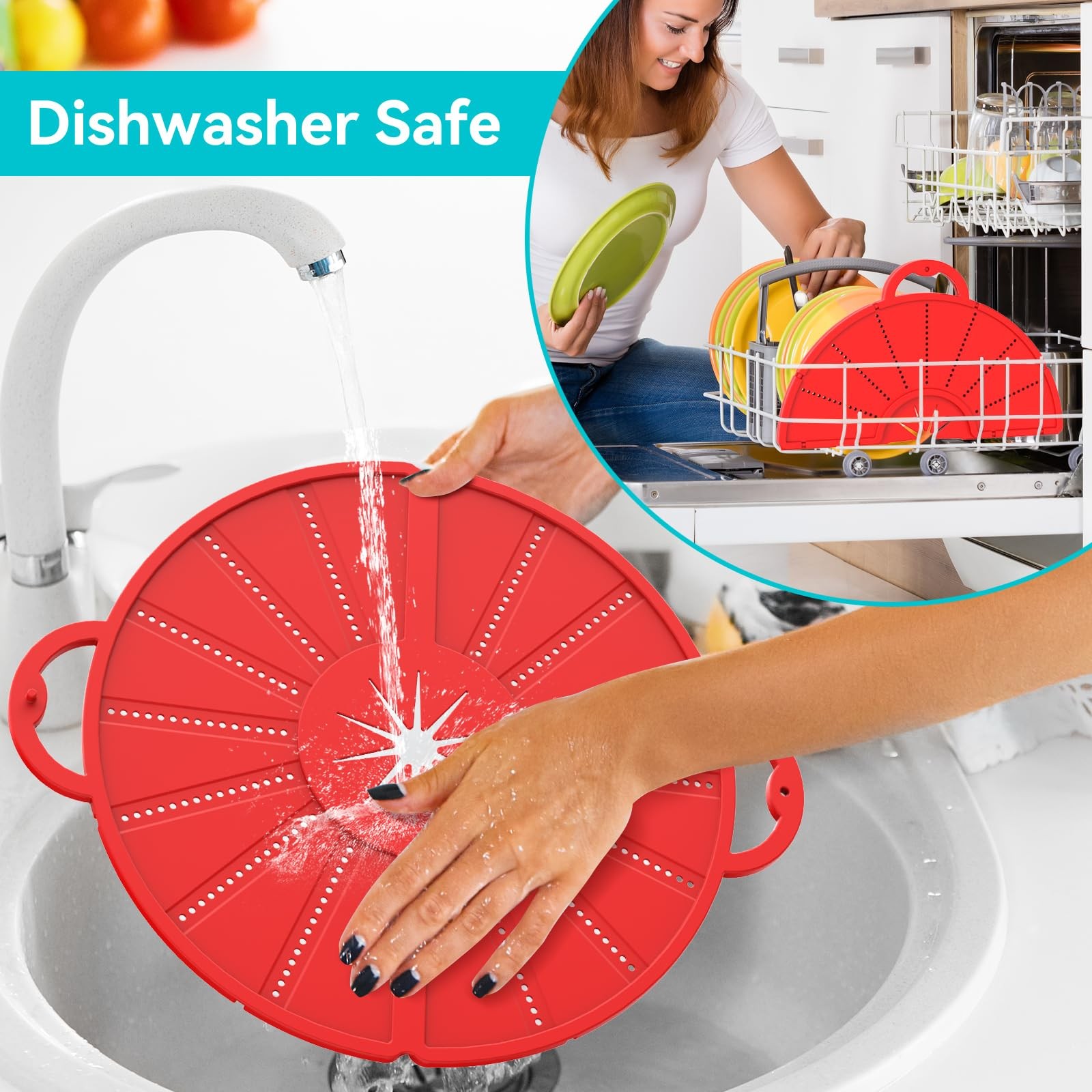 Silicone Splatter Screen for Frying Pan, Foldable Splash Guard, Multi-Use Grease