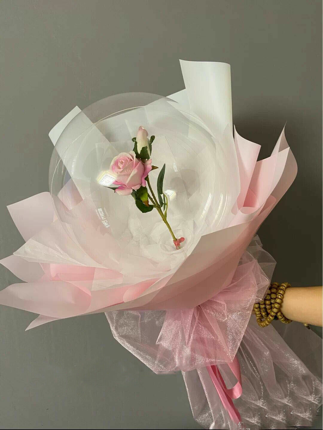 Luminous Led Light Balloon Rose Flower Bouquet Thanksgiving Party Gift For Her