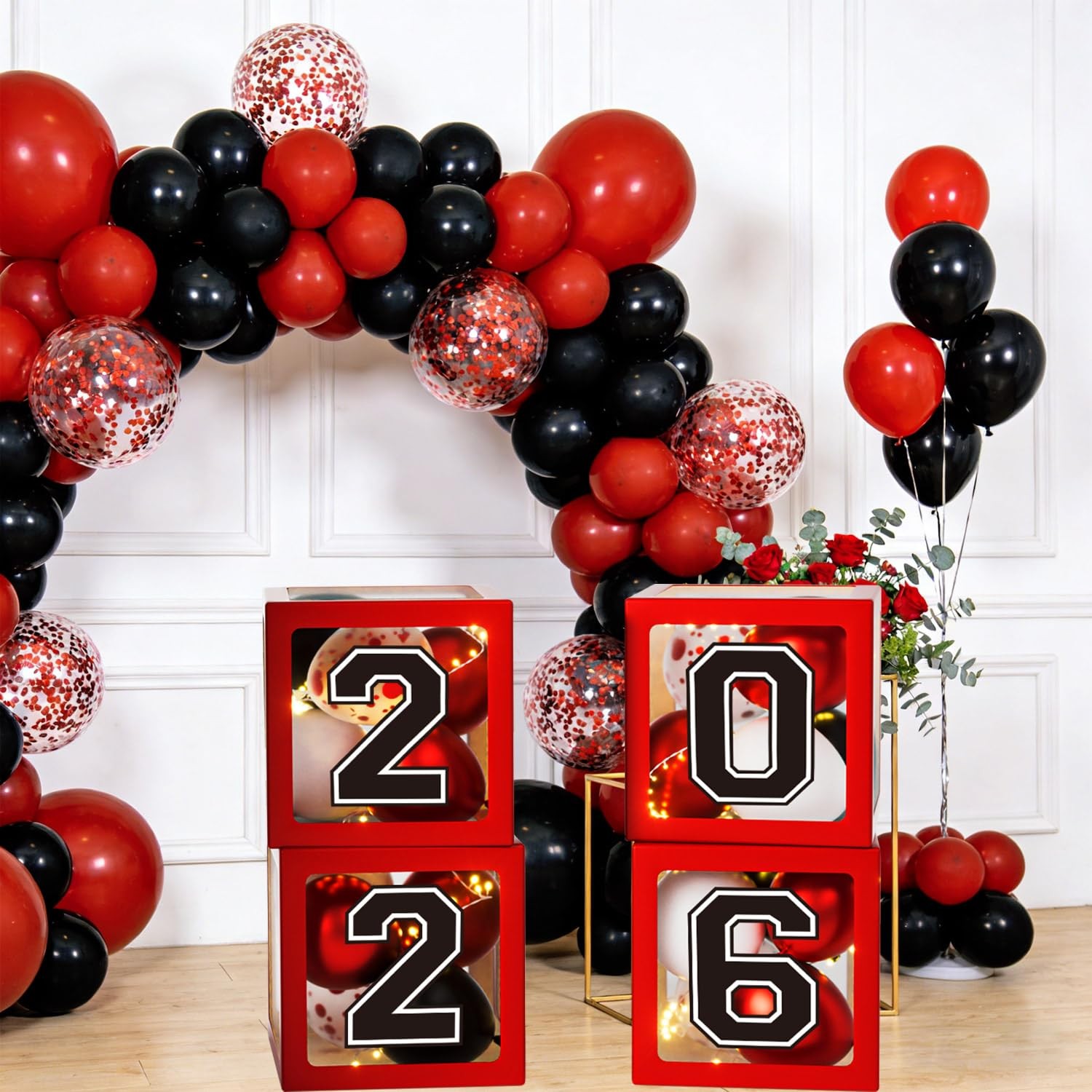 Graduation Decorations Class of 2026, Red and Black Graduation Decorations,