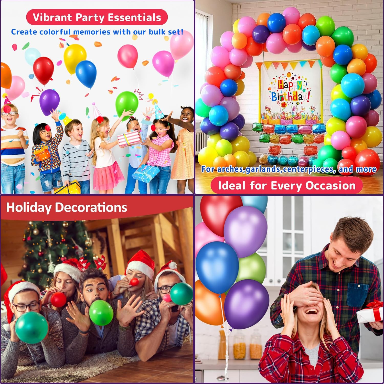 100PCS 12 Inch Rainbow Latex Balloons, Assorted Colors Party Balloons Bulk Pa…