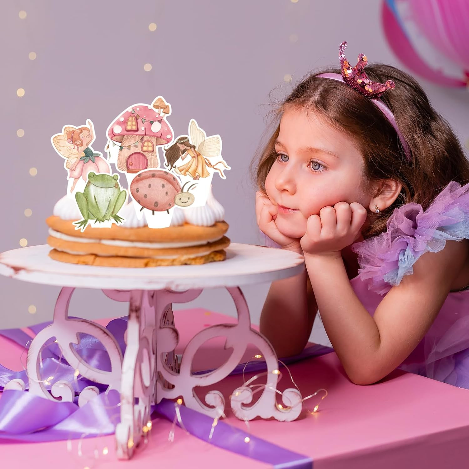 Fairy Cupcake Toppers for Birthday Party – Pack of 48, Double-Side, NO DIY, Fair