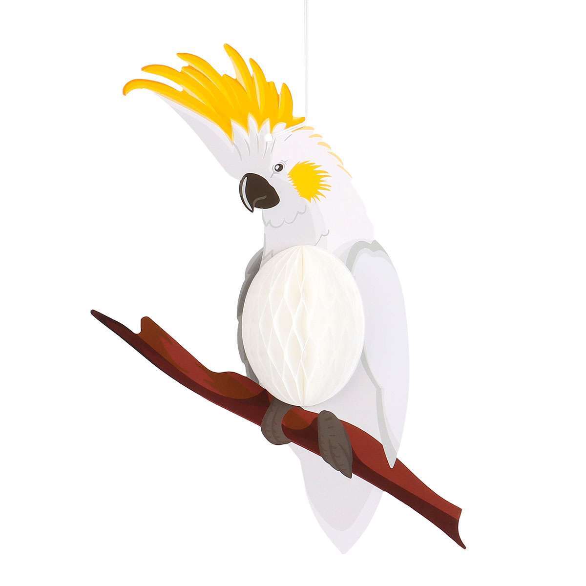 6x Tropical Birds Hanging Parrot Paper Honeycomb Hawaiian Party Bar Wall Decor