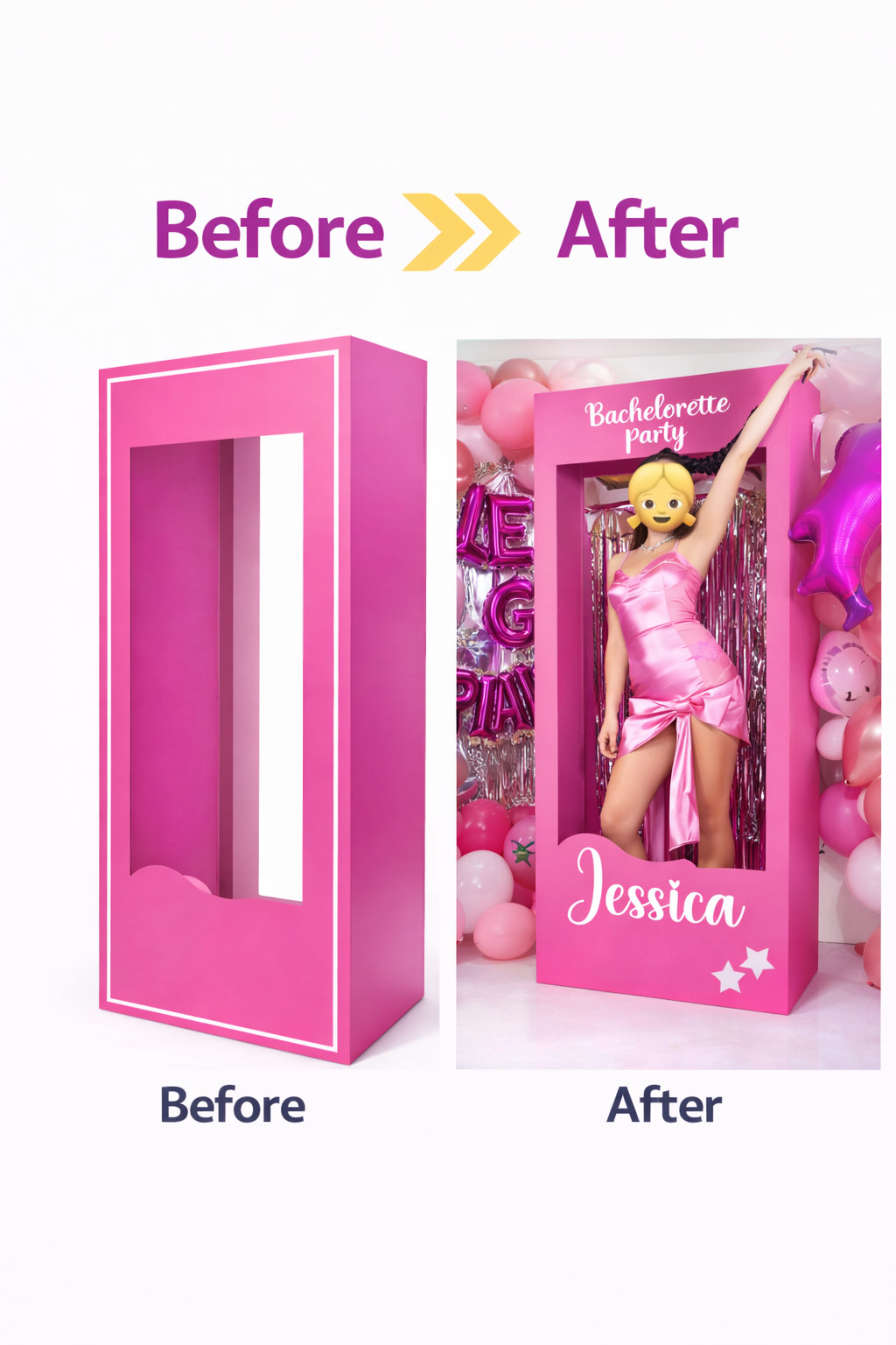 4ft, 5ft and 6ft tall, doll photo box, popular photo booth props birthday party