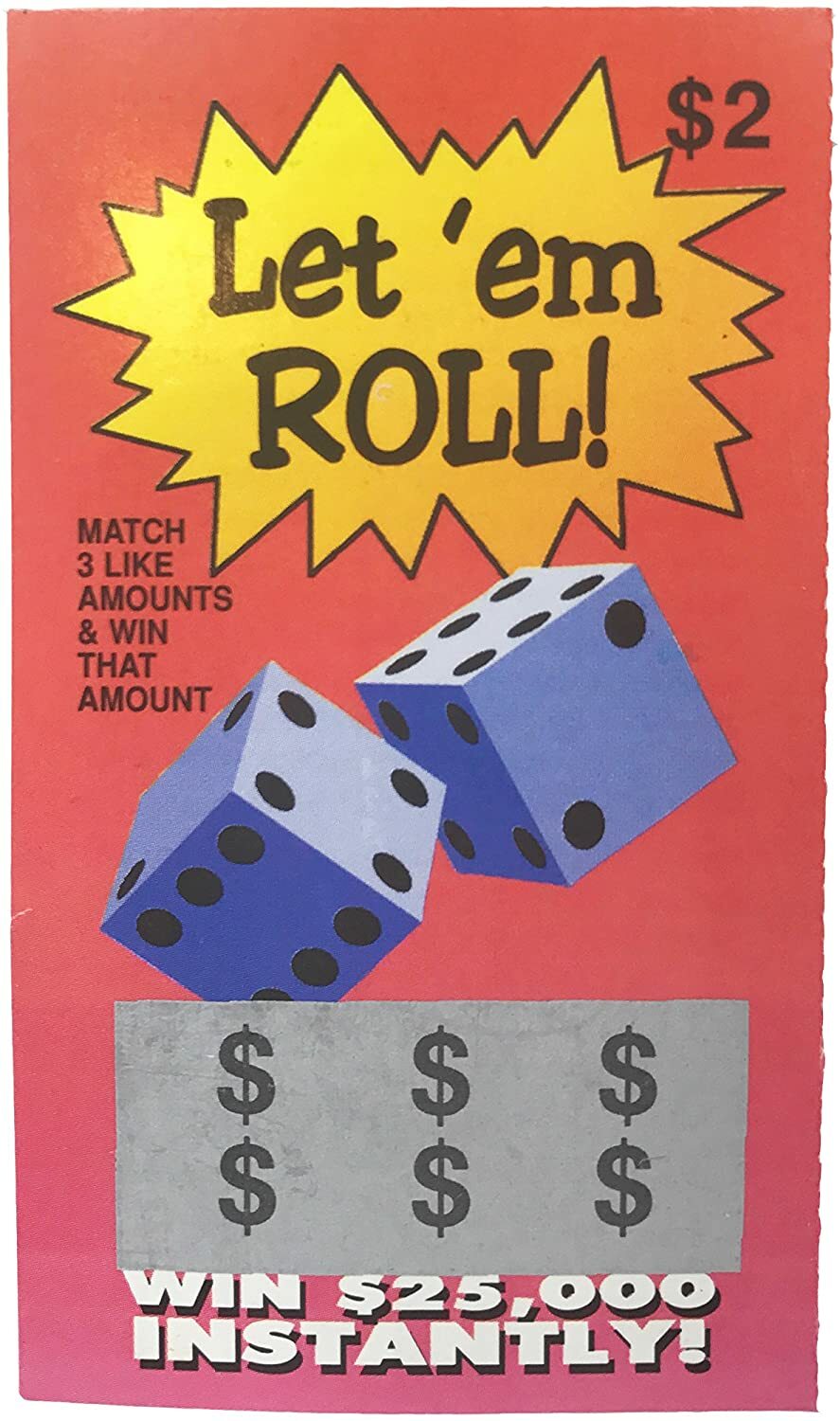FAKE LOTTERY TICKETS- 100 TICKETS 6 Assorted Designs FREE SHIPPING USA SELLER