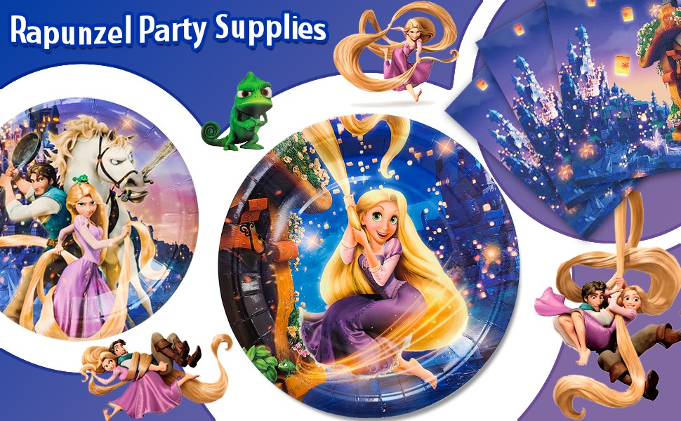 Rapunzel Princess Birthday Party Supplies,Princess Party Decorations & Tableware