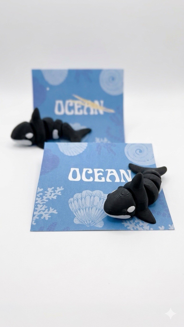 20 Pcs Orca Articulated Ocean Party Favors Collection Birthday Party Kids 3d