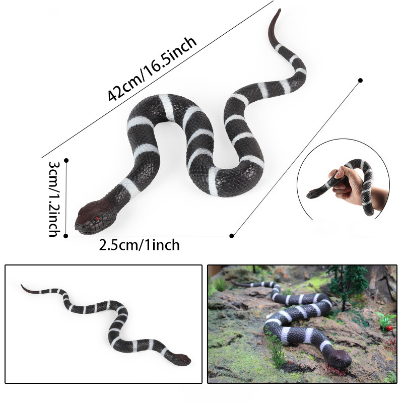 Realistic Rubber Snake & Spider Toy Set, Creepy Prank Props