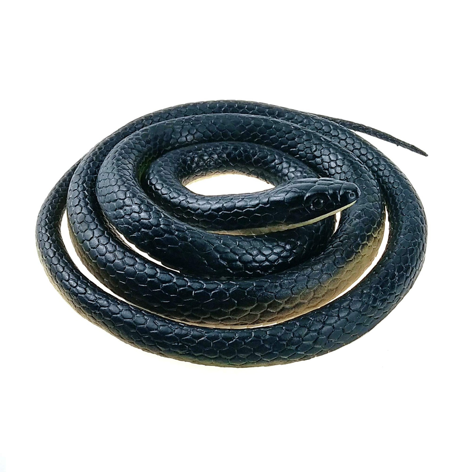 NAKIMO Realistic Rubber Fake Snake Toy 50 Inch Mamba for Garden Medium, Black