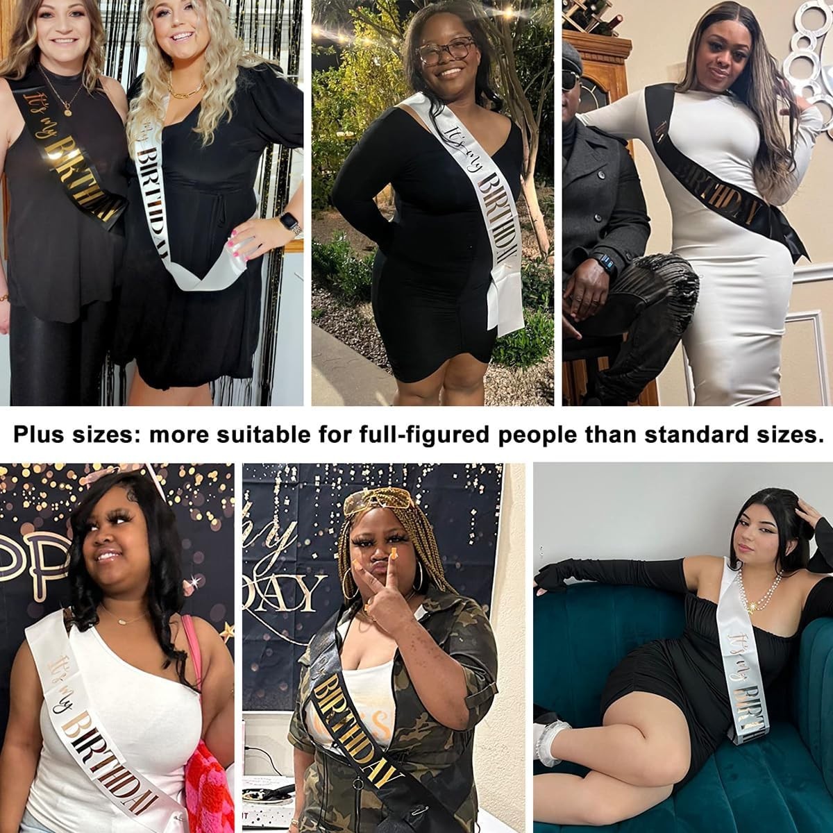Elegant 2 Pack Birthday Sashes for Men and Women with Gold/Rose Gold Lettering