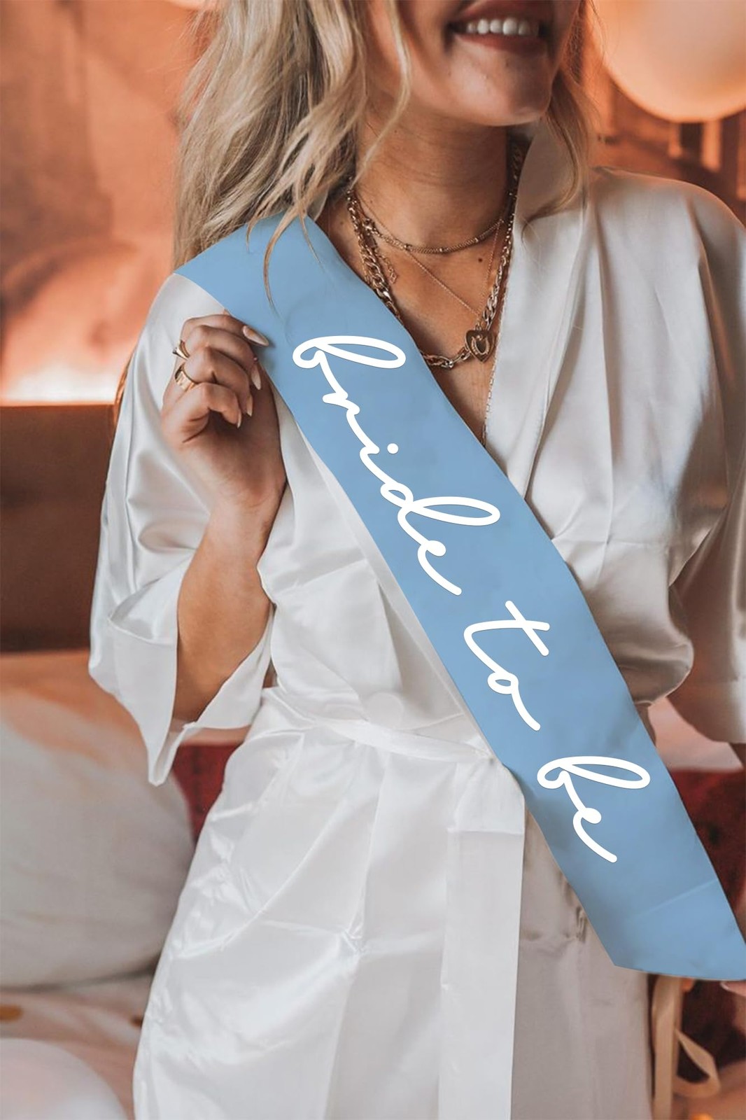 Blue Bride To Be Sash Bachelorette Bridal Shower Party Decoration Gift