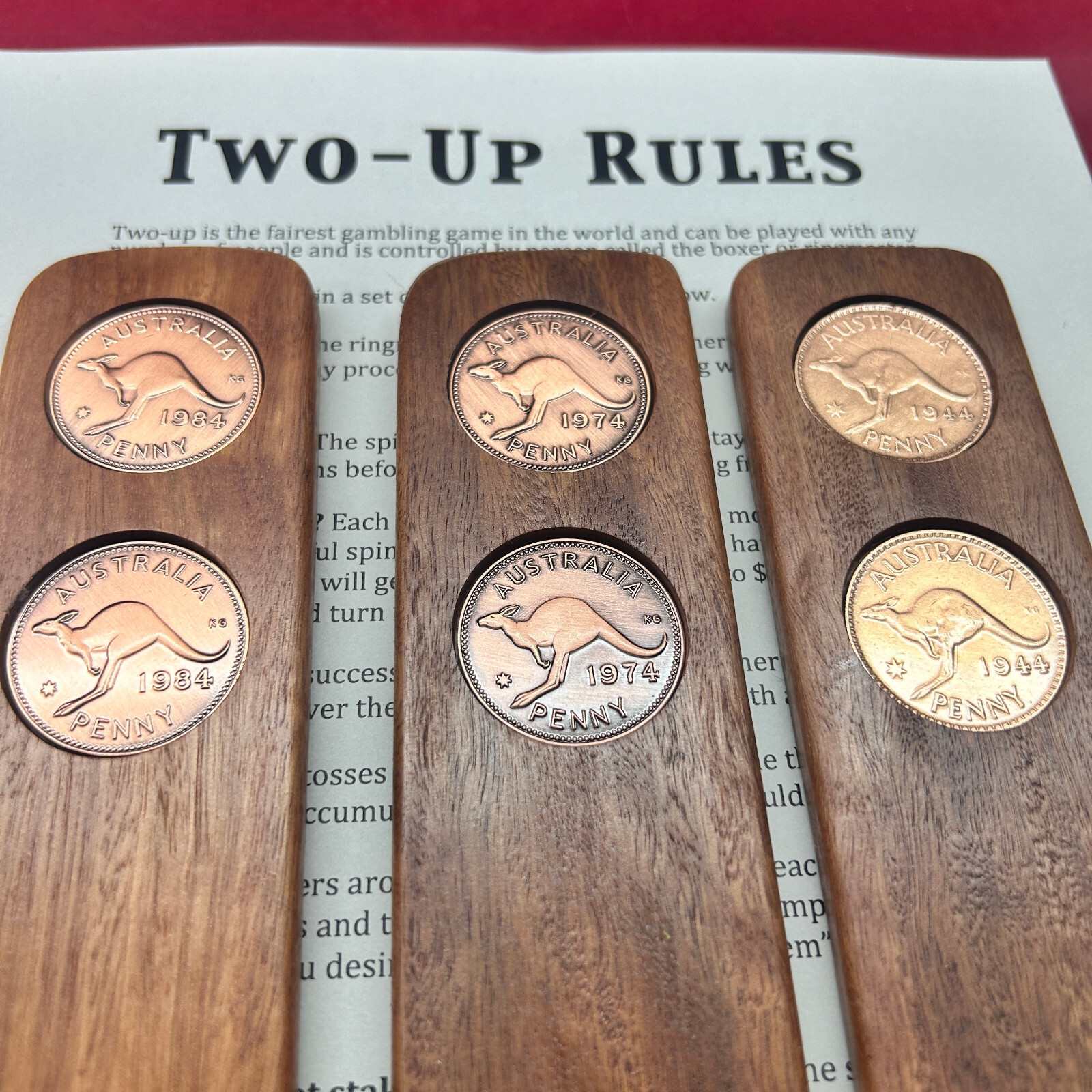 ANZAC DAY Two Up game set 70th Birthday Gift Present 1954 Australian Penny