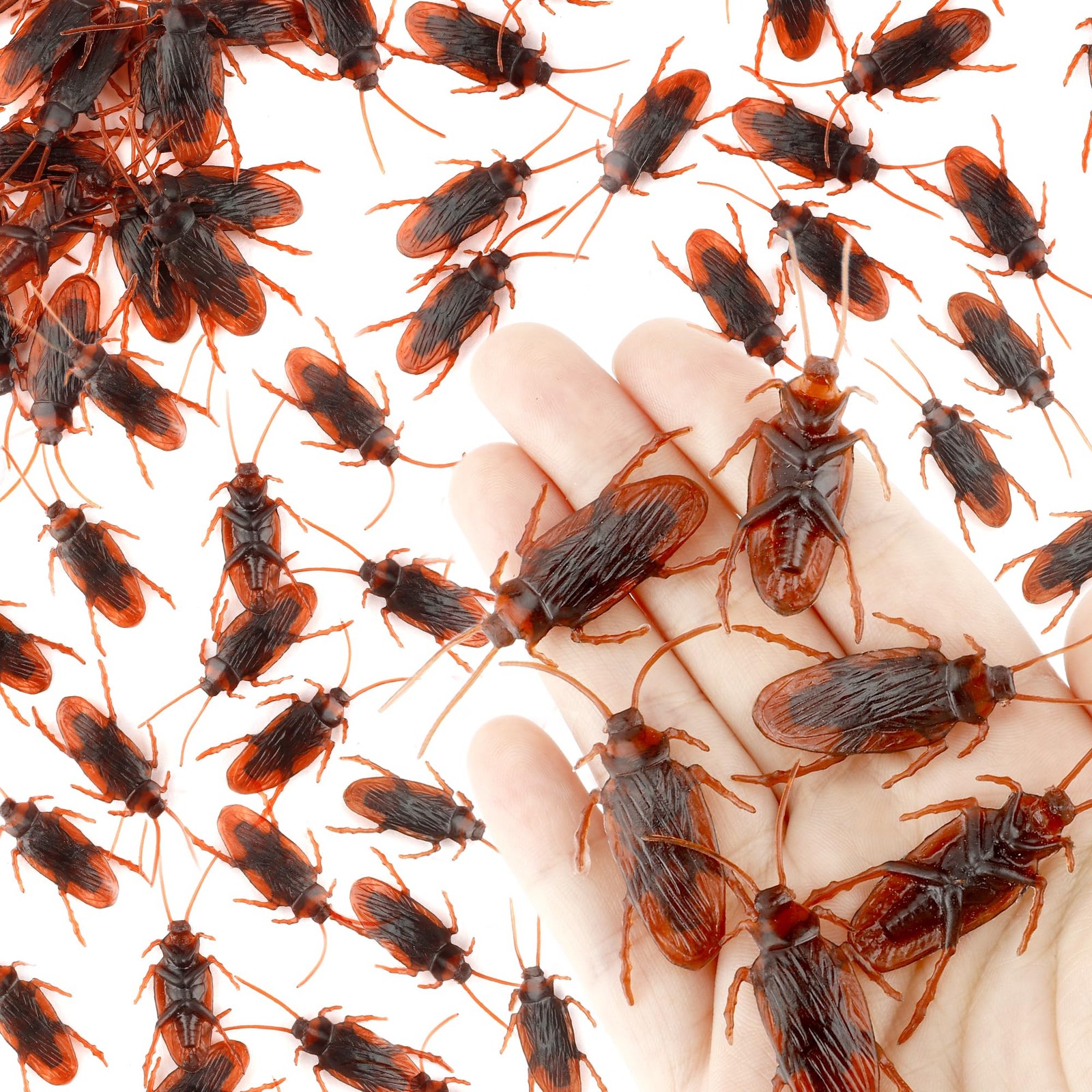 50 Pcs Prank Fake Cockroach Insects Mock Joke Prank Toys Scary Trick Bugs