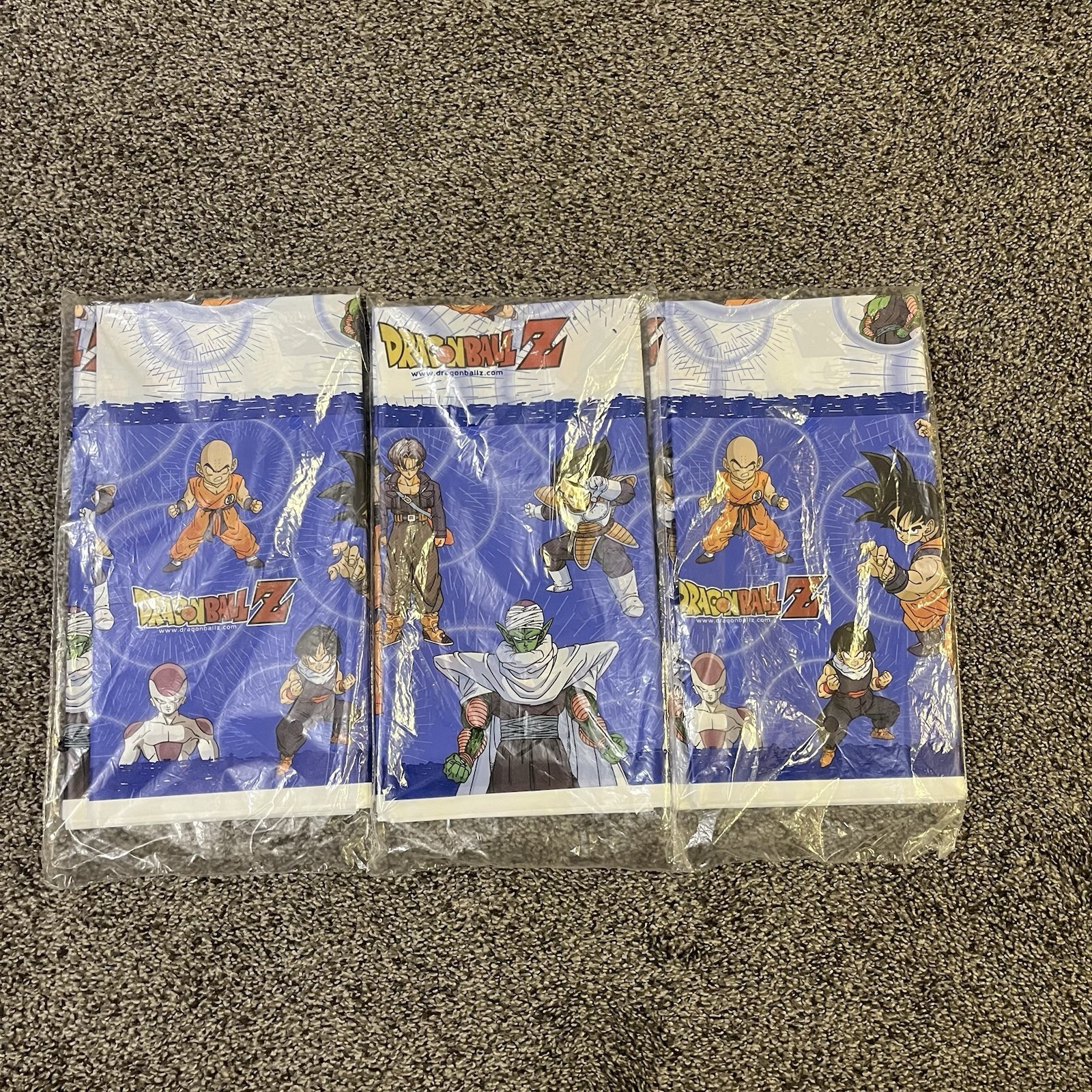 Lot 3 Dragon Ball Z Tablecover Party Decoration Goku Birthday Supplies NOS 1999