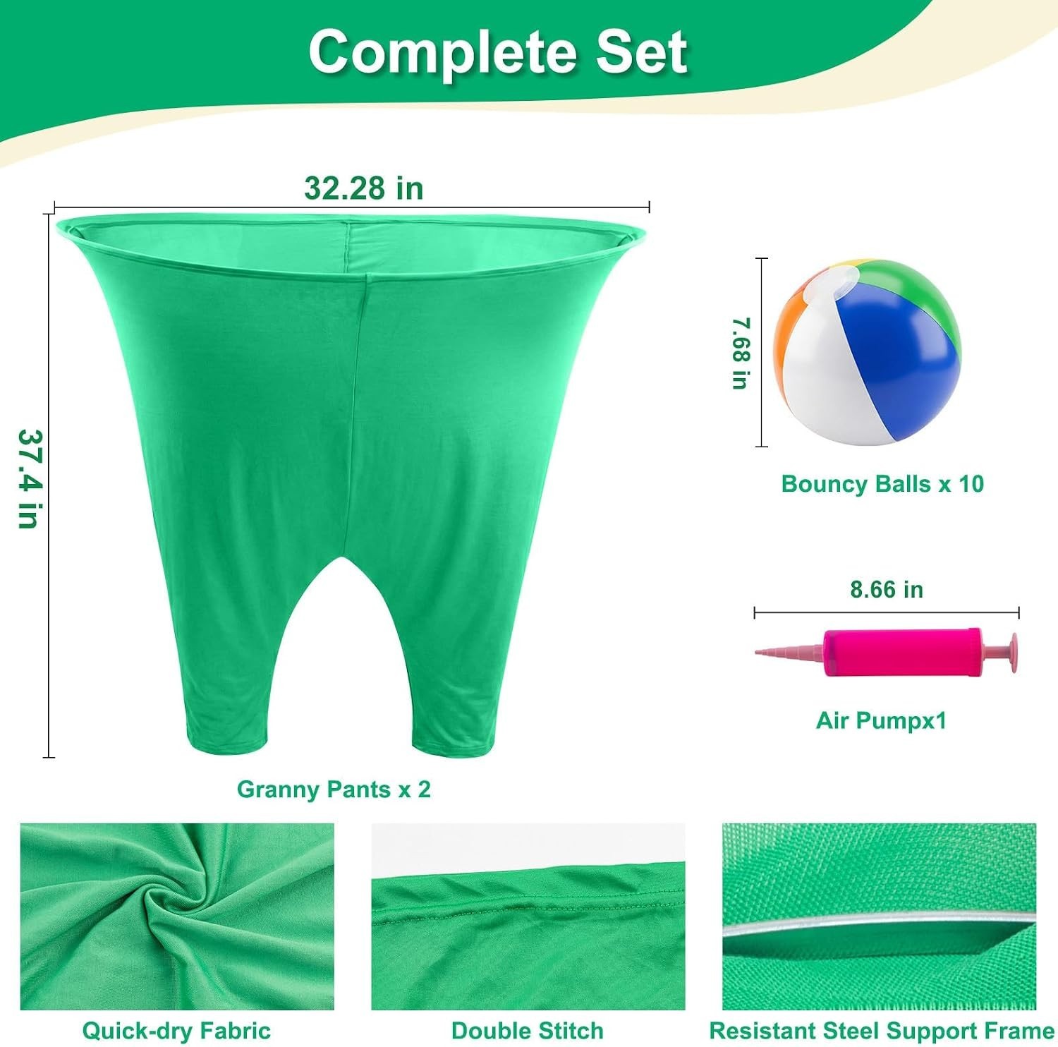 Family Yard Game Granny Pants Toss Set with Balls & Pump for Outdoor Fun