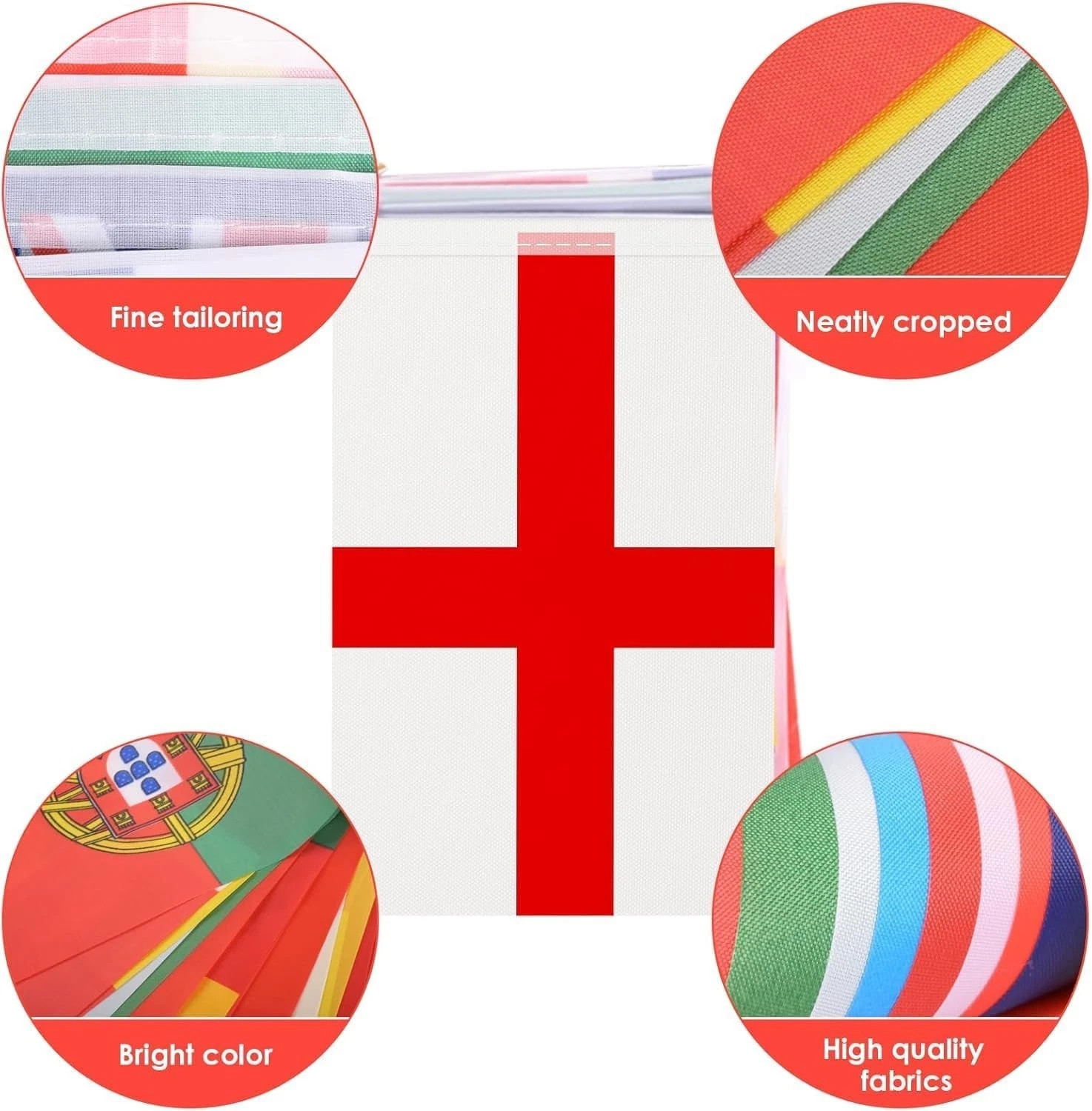 NEW Football World Cup Bunting 15 Metre 48 EXTRA LARGE FLAGS Speedy Delivery