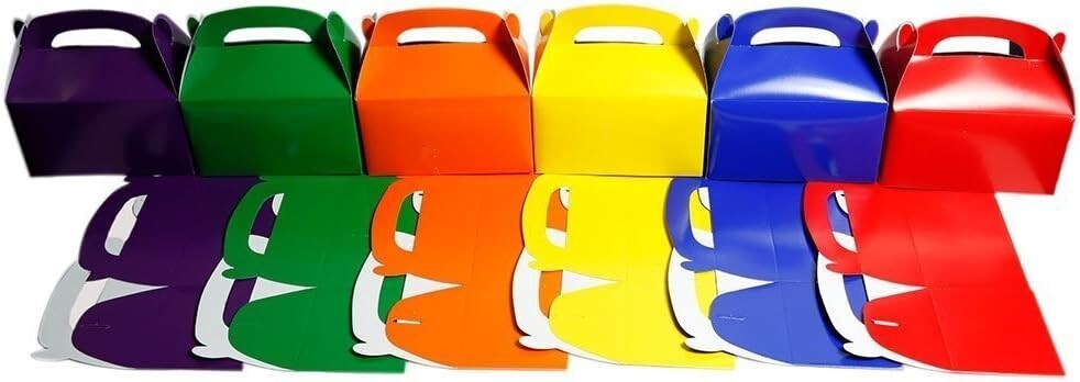 6.25″ Treat Boxes Assorted Colors – 12 Piece Assortment