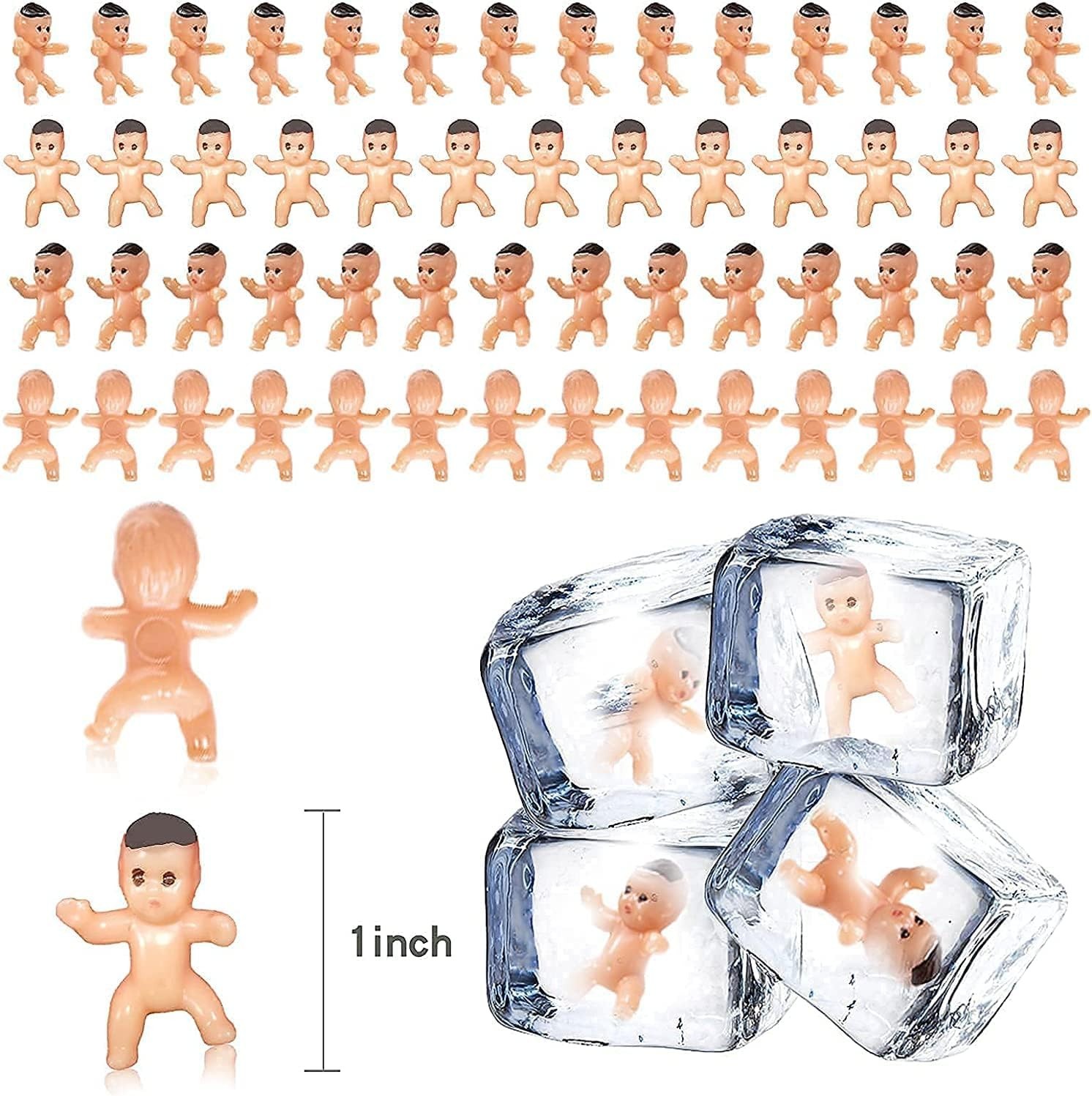 180 Pieces Mini Plastic Babies 1 Inch Baby Doll for Baby Shower Party Favors, Ic