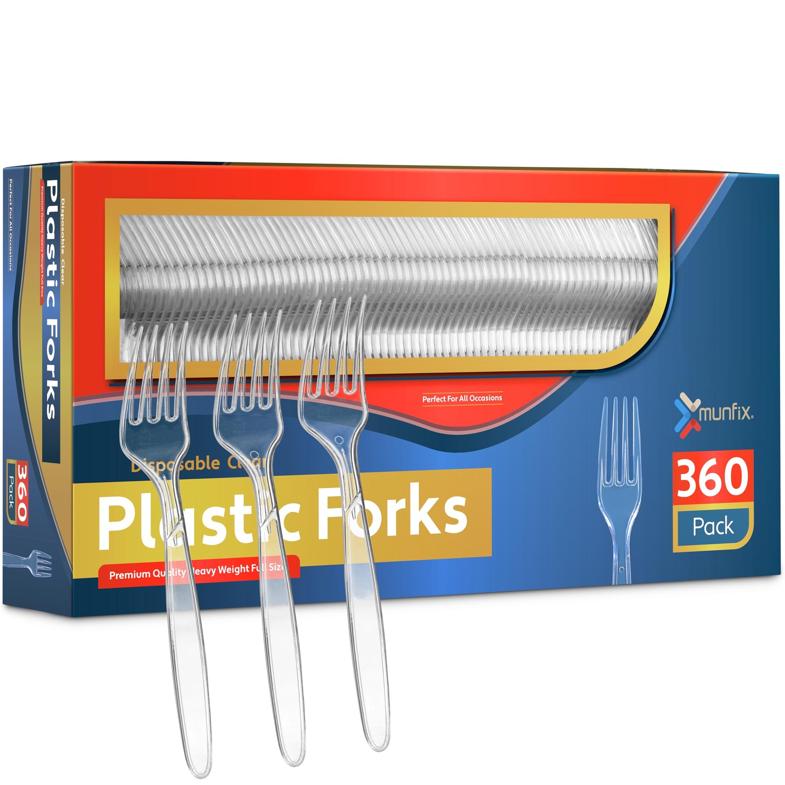 360 Count Clear Plastic Forks Heavy Duty Premium Disposable Forks