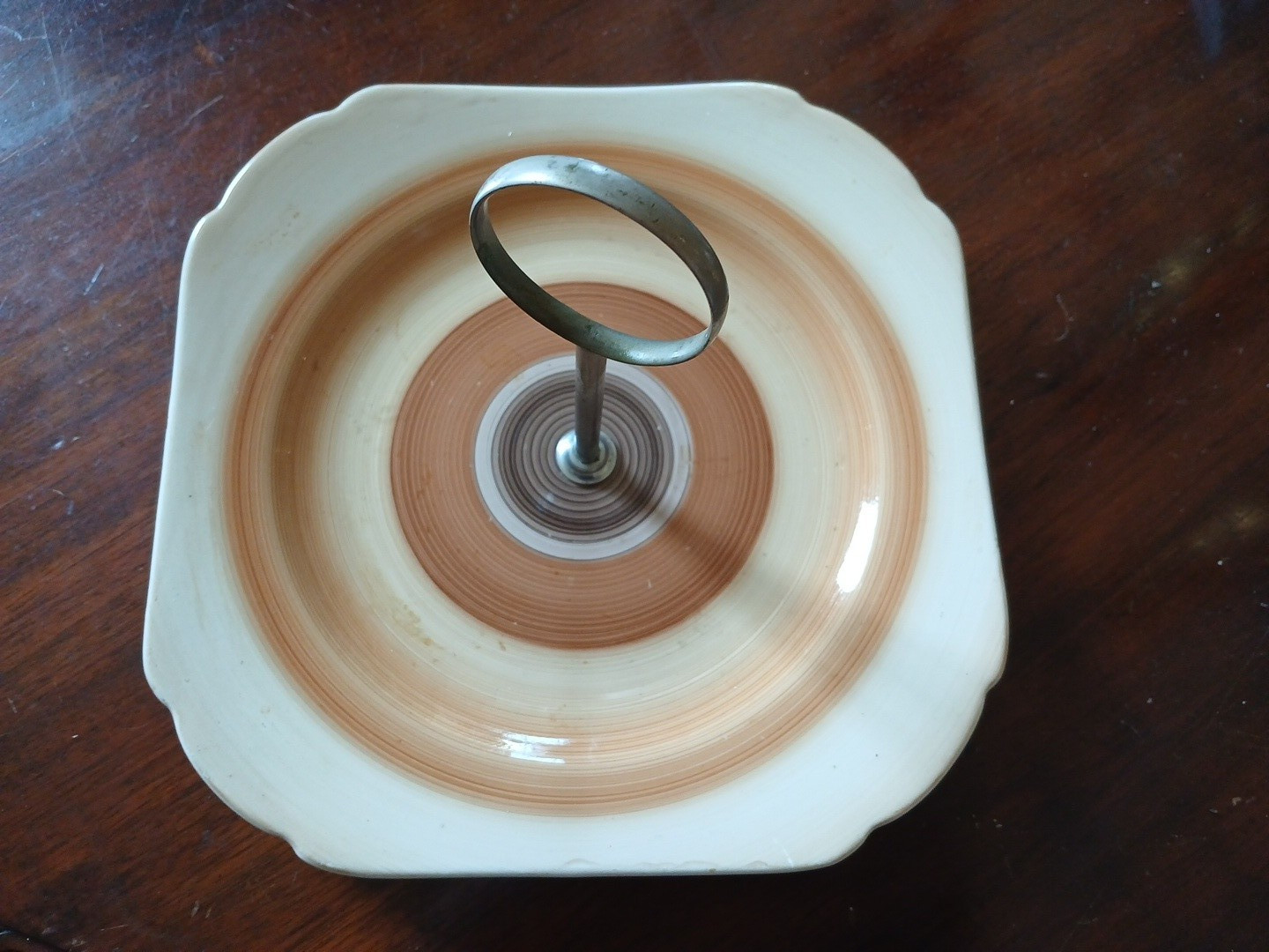 Shelley art deco era cake stand plate coffee colour tea party vintage bone china