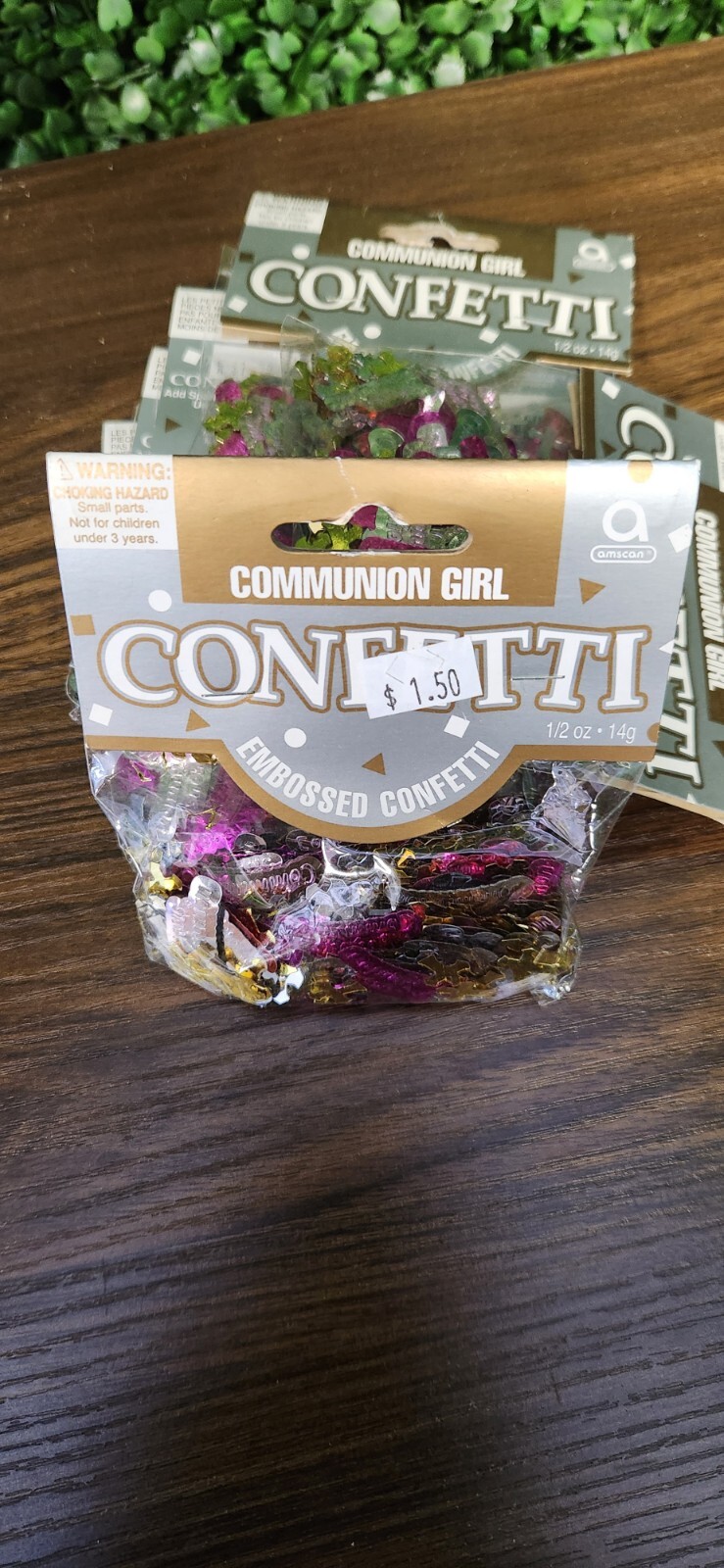 Embossed Confetti: Comunion GIRL Gold, White, And Pink Assorted