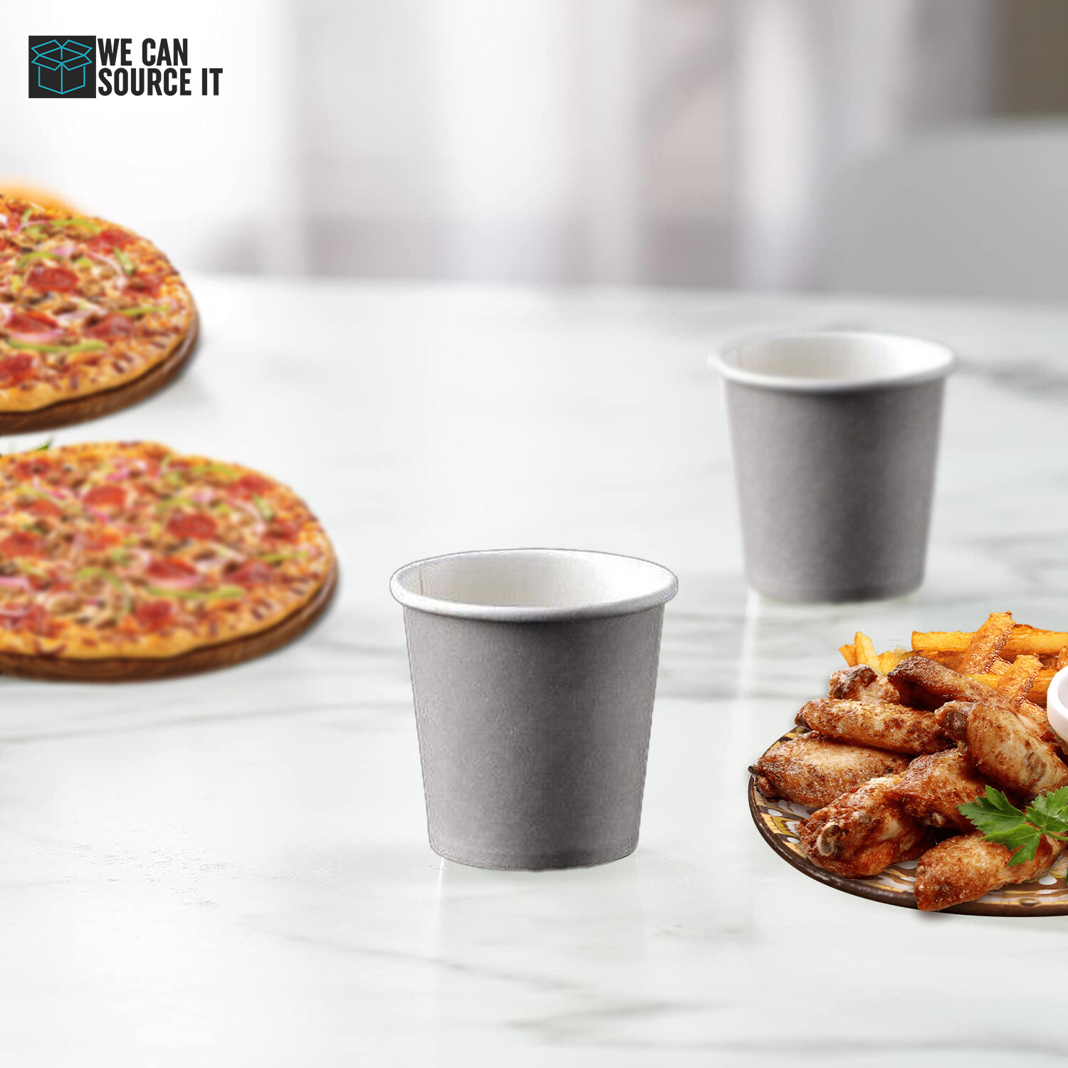 Disposable White Paper Cups with Lids 4oz Sampling Espresso Cups for Party Event
