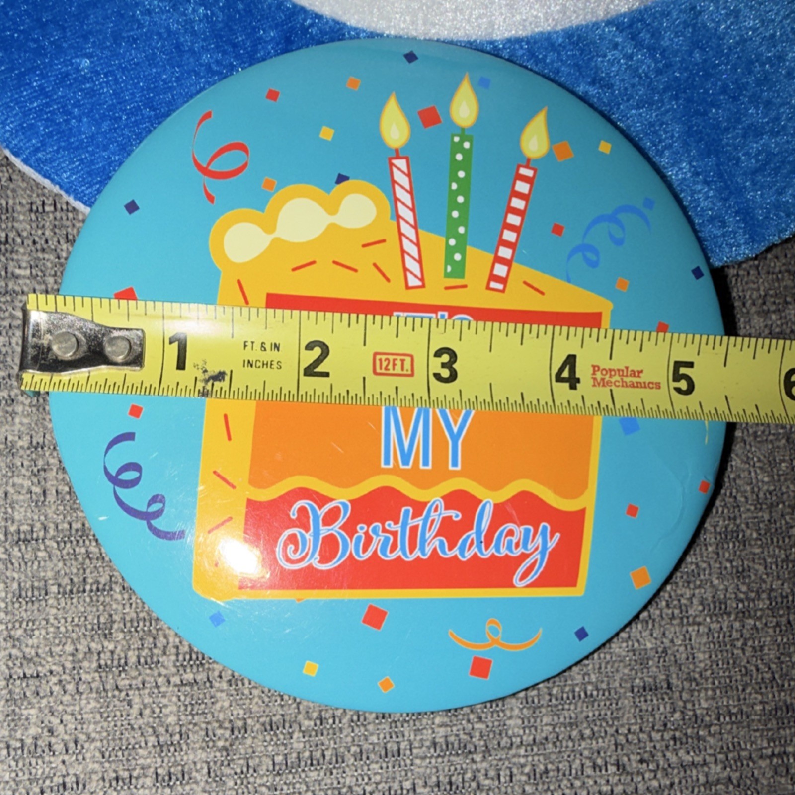 Birthday Cake with Candles Hat, Unisex, Adult, Gag Gift, Badge included.