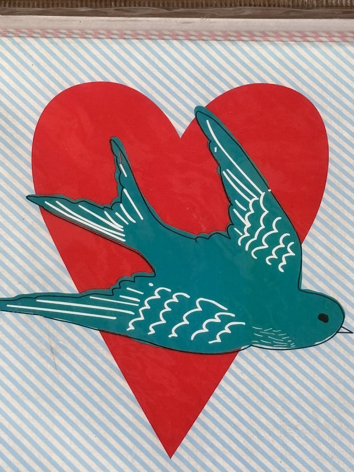 2m Vintage style Love BUNTING GARLAND 9 LARGE FLAGS Swallow Birds VALENTINES