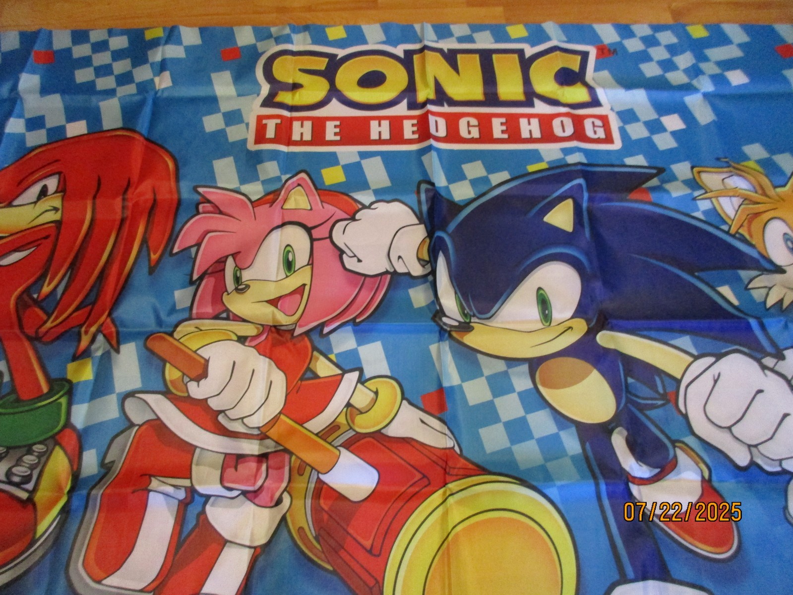 Sonic The Hedgehog Birthday Party Supplies Multi-color 6′ x 4′ Cloth Banner NEW