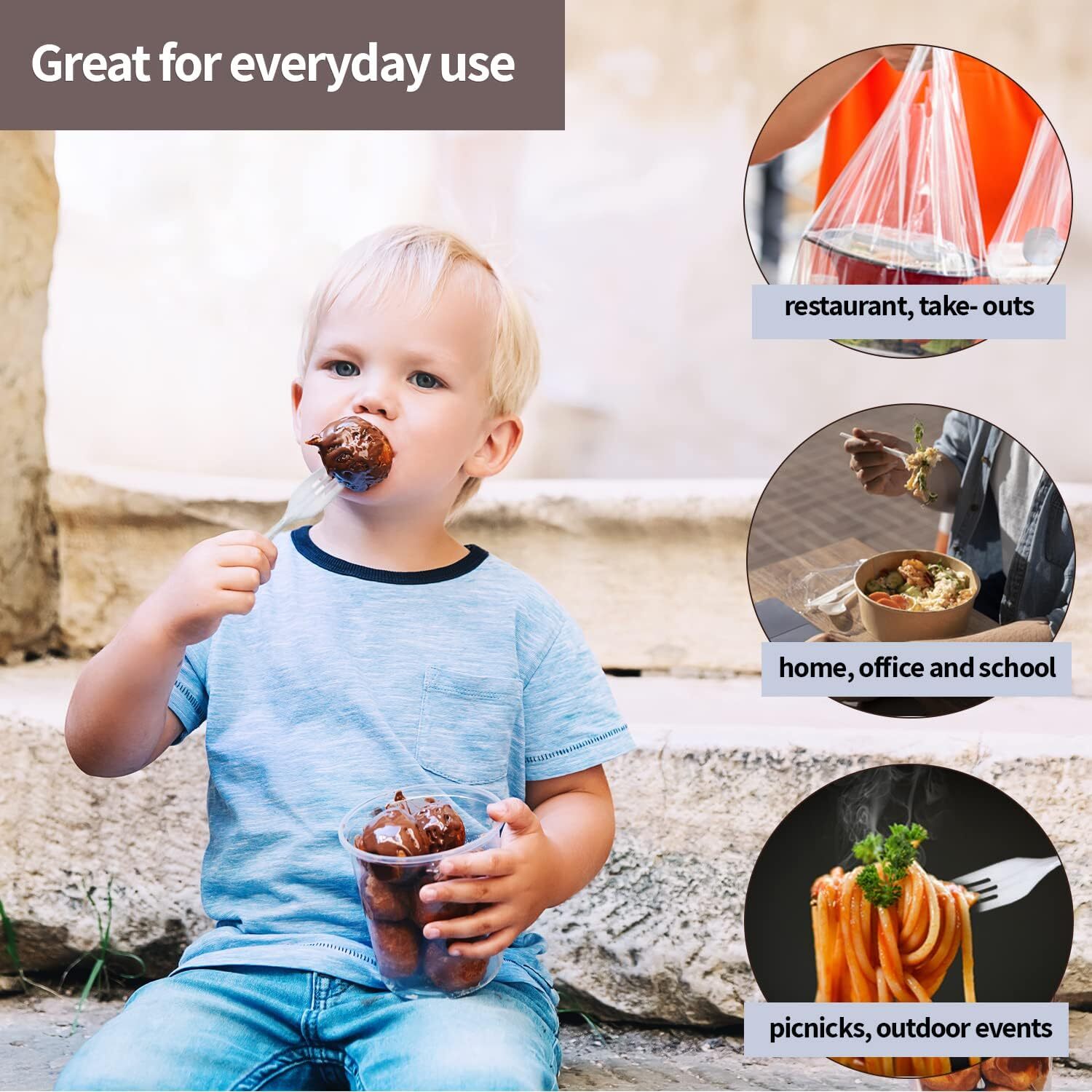 1000/500 White Plastic Forks Disposable Cutlery Utensil for Birthday BBQ Party