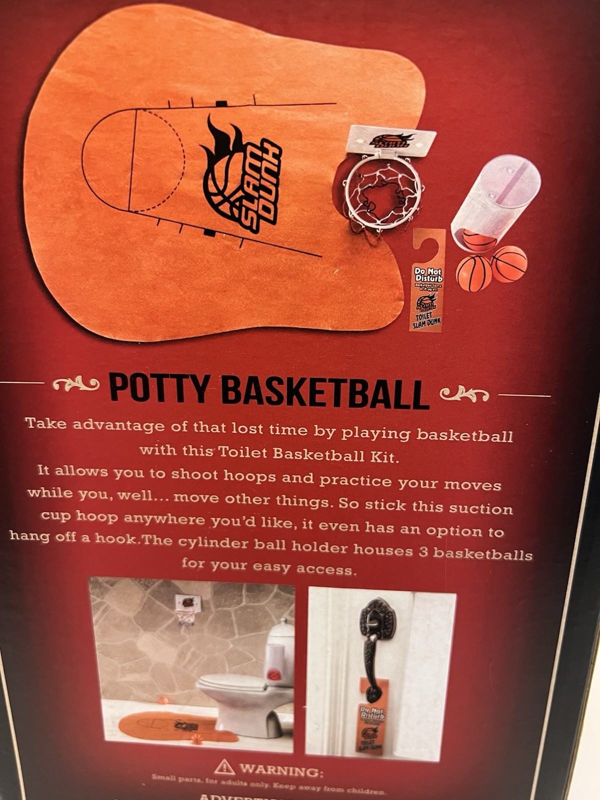 Potty Basketball Free Throw Toilet Bathroom Game Slam Dunk Miniature Gag Gift