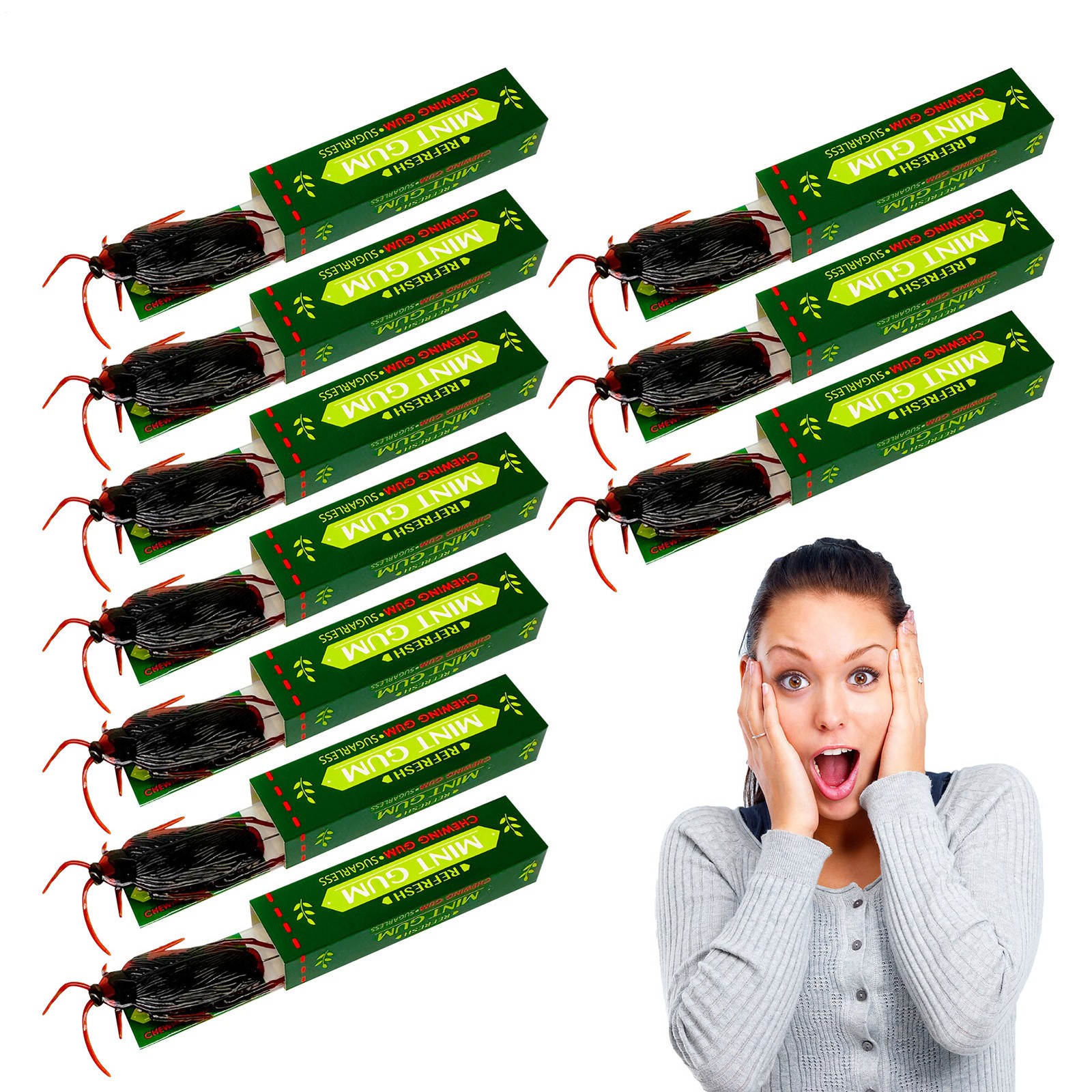 Cockroach Gum Trick Toy 10X Cockroaches Prank Prop Fake Cockroach Trick Toys