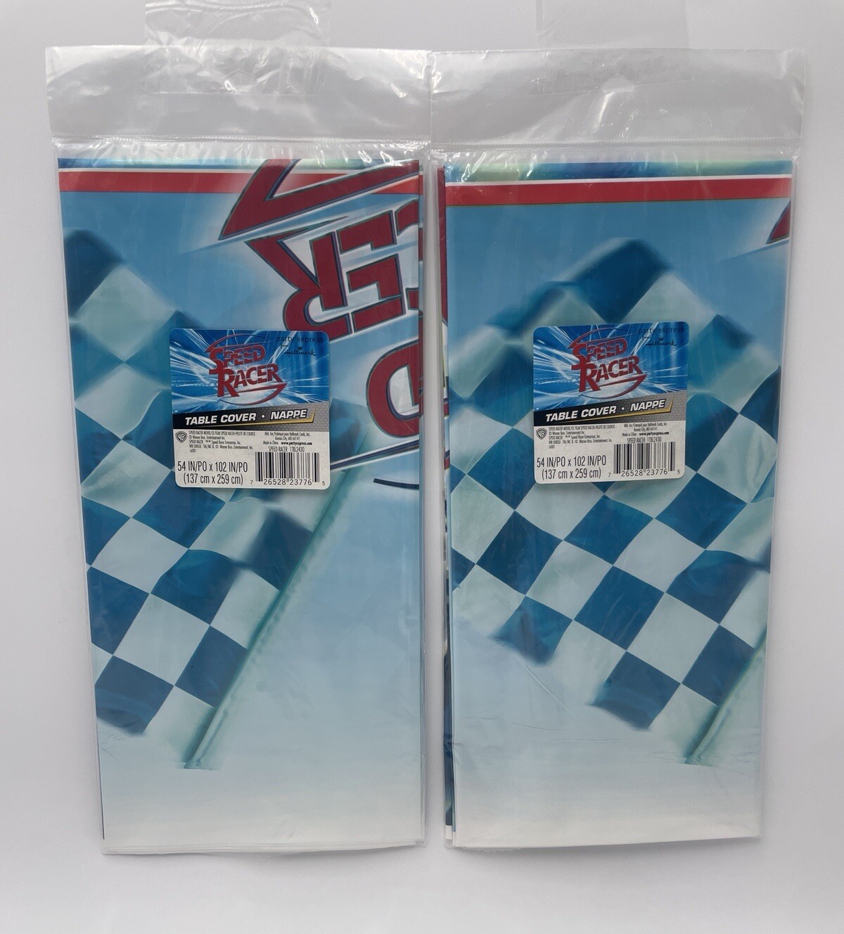 Lot Of 2 Hallmark Speed Racer Movie Birthday Party Plastic Table Cover 54 x 102
