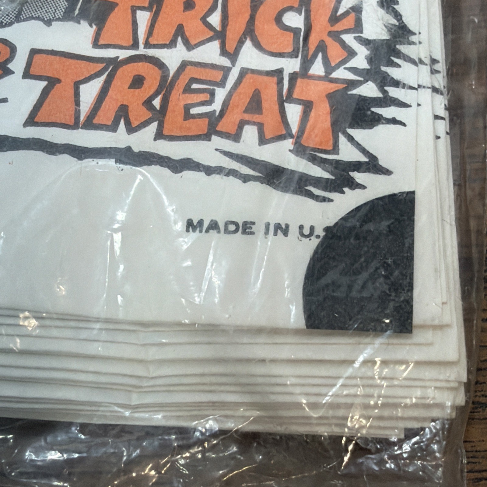 Vtg Halloween Trick or Treat bags Pumpkin Ghost 1980s 120ct NOS Paper & Plastic