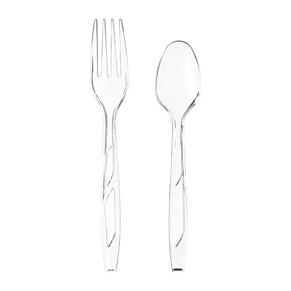 Great Value Clear Plastic Forks & Spoons Combo – 120 Count