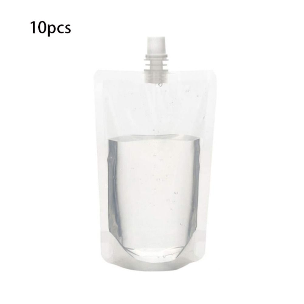 10x 100-500ml Plastic Stand Up Bag Booze Bottle Travel Festival Drink Pouch Beve