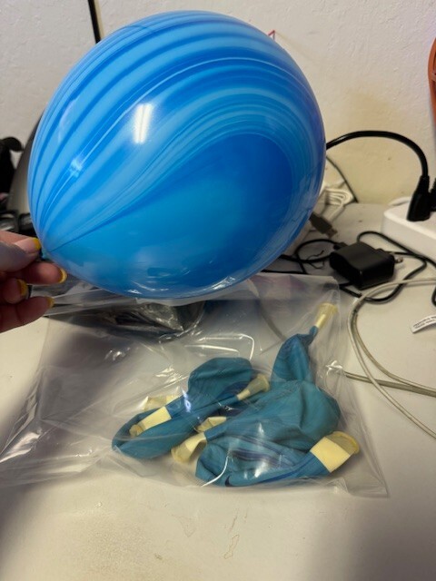 Bulk Lot of Blue Marble Latex Balloons 7ct. Party Decoration New!!!