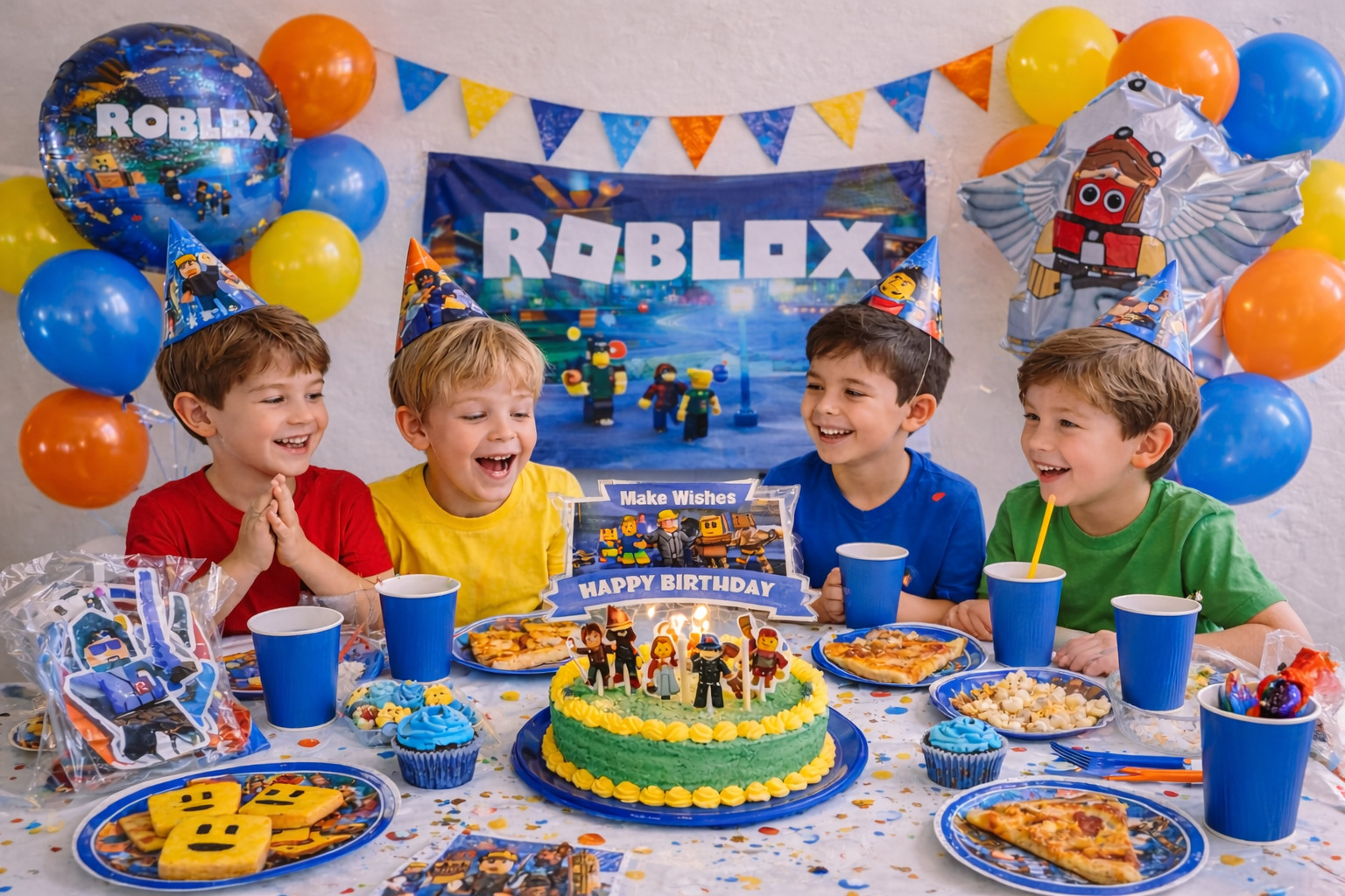 Roblox Birthday Party Set – 111pc Decorations Kit w/ Balloons, Banner & Toppers