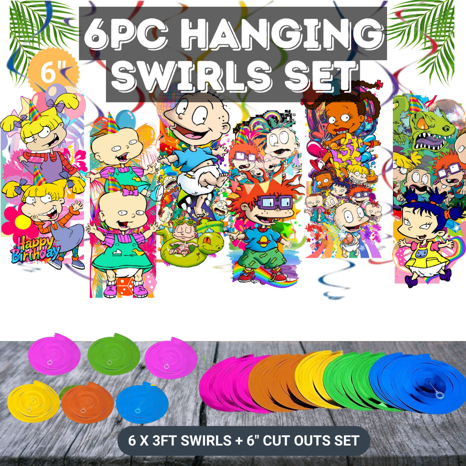 RUGRATS CUPS PLATE BANNER PARTY TABLE COVER SUPPLIES BALLOON CUPCAKE TOPPER CAKE
