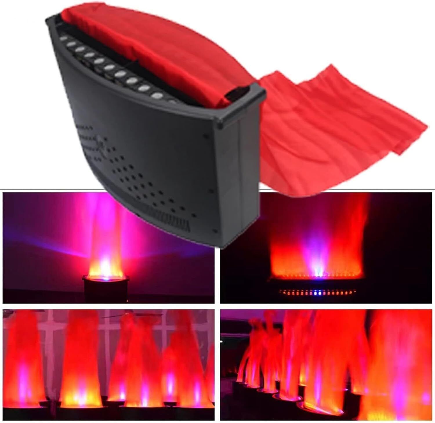 1.8M Red Flame Light Simulated Campfire Light Fake Flame Lamp Effect Decor US