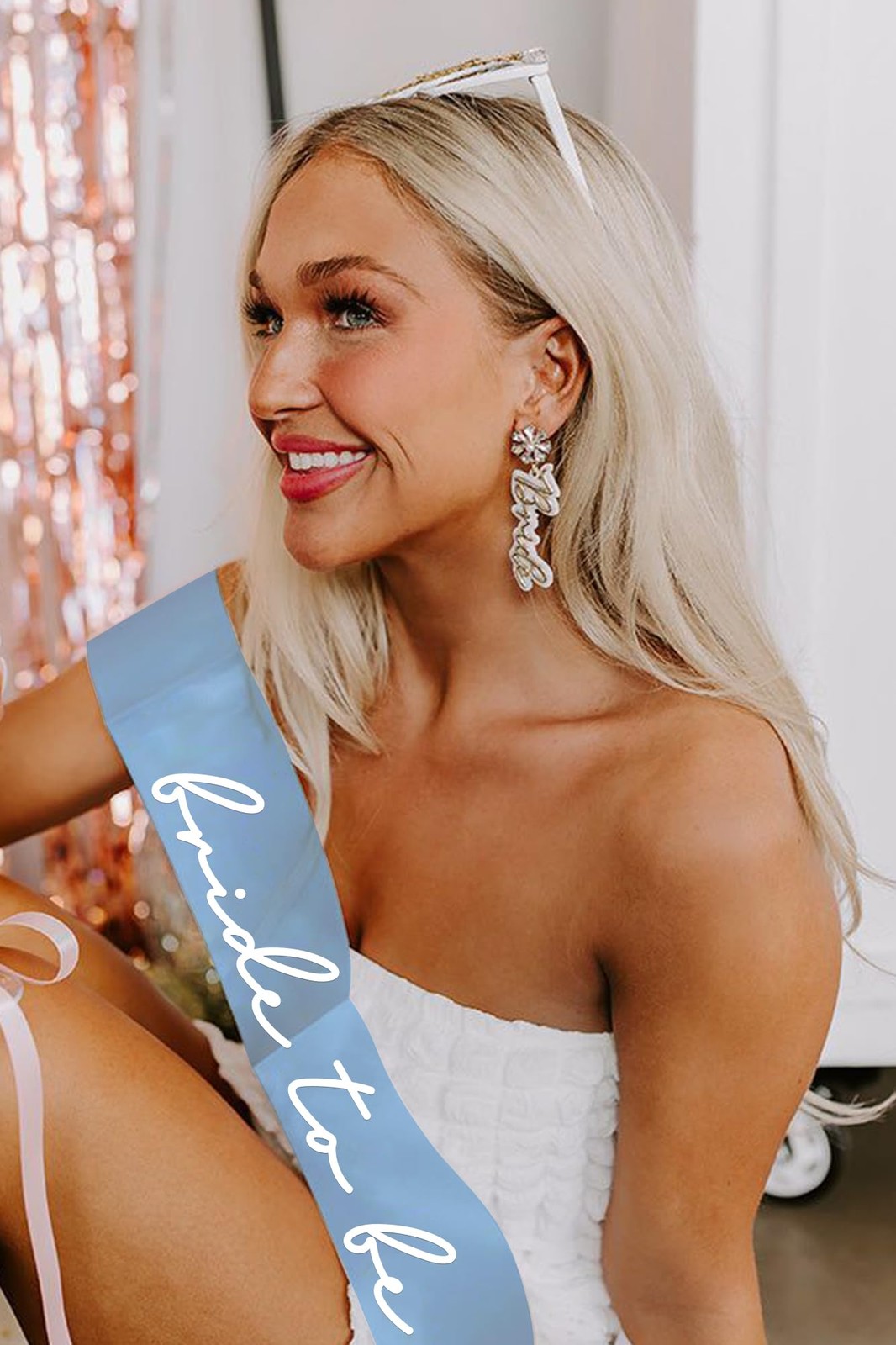 Blue Bride To Be Sash Bachelorette Bridal Shower Party Decoration Gift