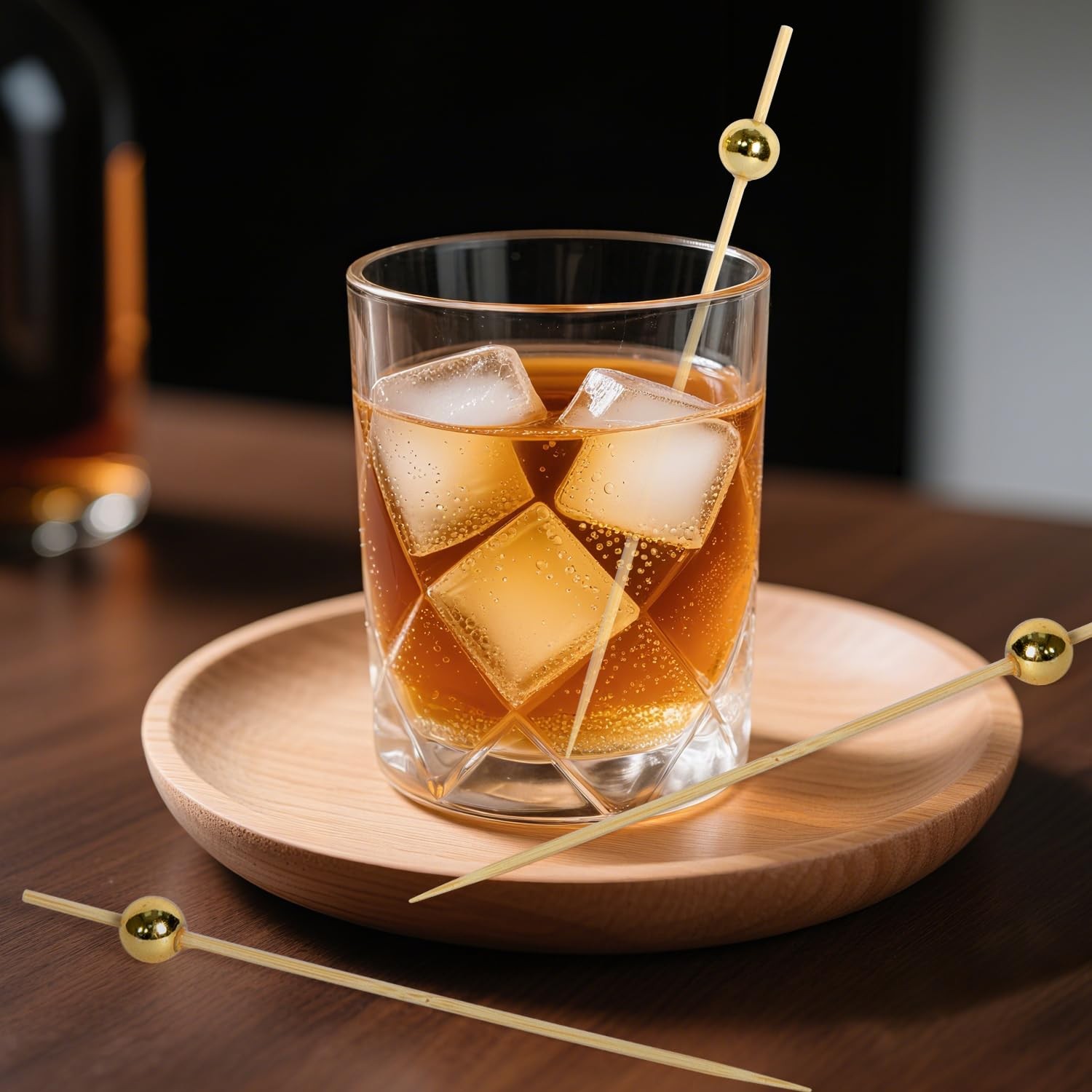 Cocktail Picks, Skewers for Appetizers, 50 Pcs 4.7 Inch Bamboo Cocktail Stick…
