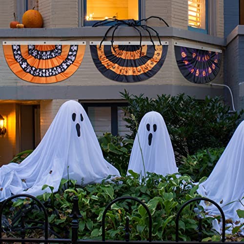 6 Pack Halloween Bunting Flag Halloween Decoration Outdoor Pleated Half Fan