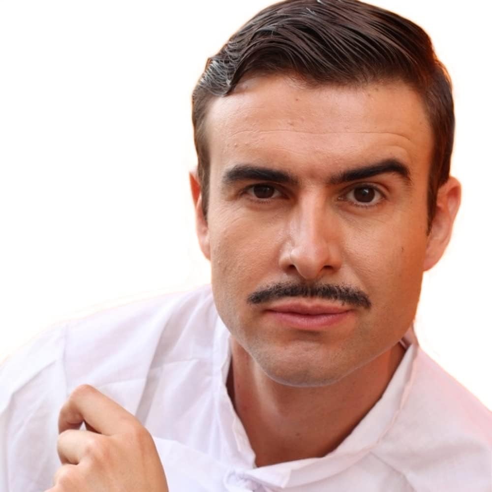 Fake Beard for Men Human Hair Fake Mustache Realistic False Facial Hair Hand
