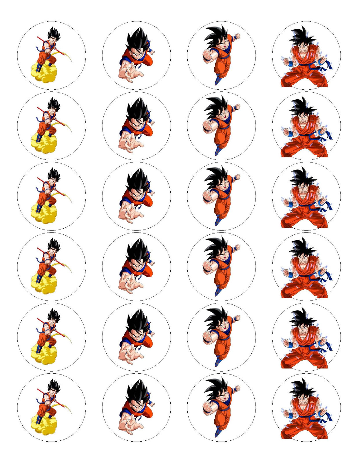 24 Dragon Ball Sticker Labels for Bag Lollipop Birthday Party Favors Rewards