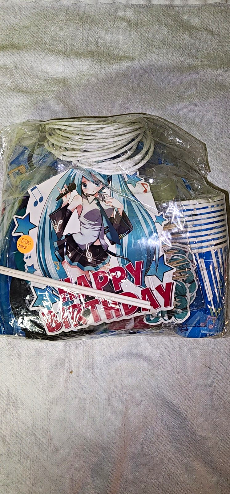 Hatsune Miku Birthday Party Decoration Set Banner Blue/White Paper Plastic