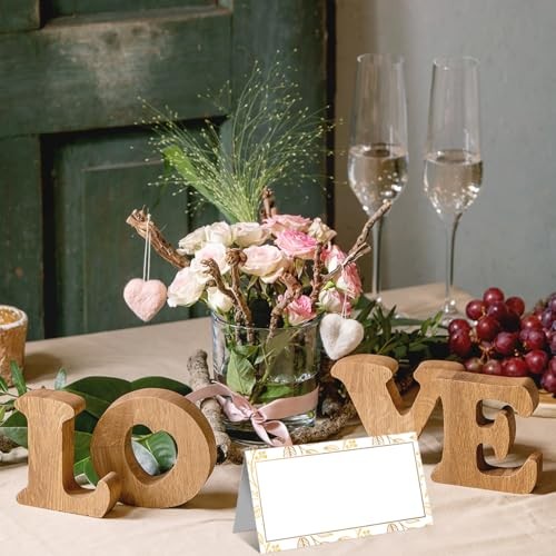 100Pcs Gold Leaf Name Place Cards for Table Setting | Gold Place Cards