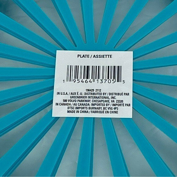 Plastic Paper Plate Holders Teal Set of 12 NEW