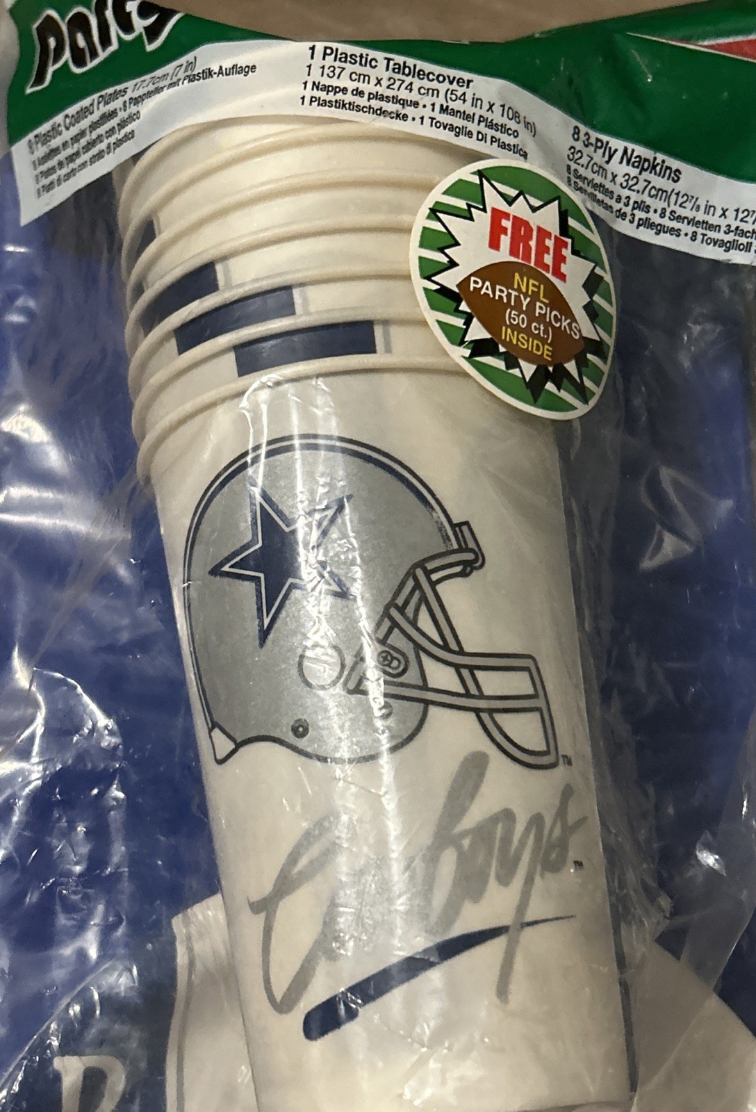 Vintage NFL Dallas Cowboys Party Pack C.A. Reed Inc. Lot Of 2 NEW SEALED 1980’s